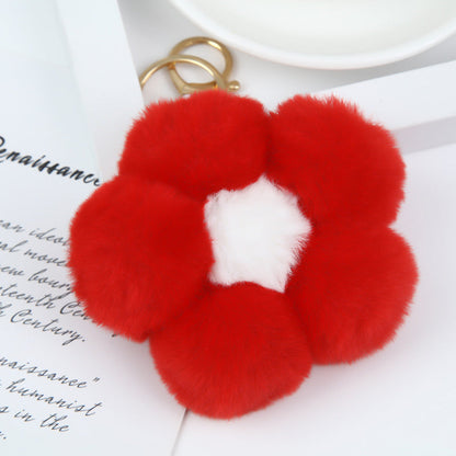 Flower Ball Plush Small Flower Keychain