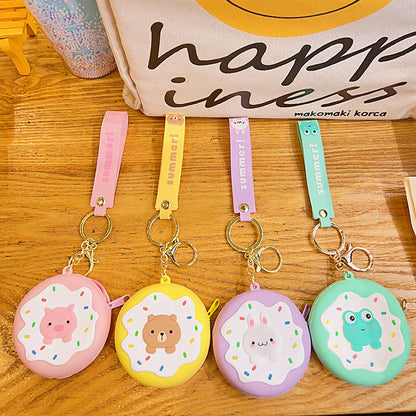 Cartoon Cute Donut Coin Purse Keychain
