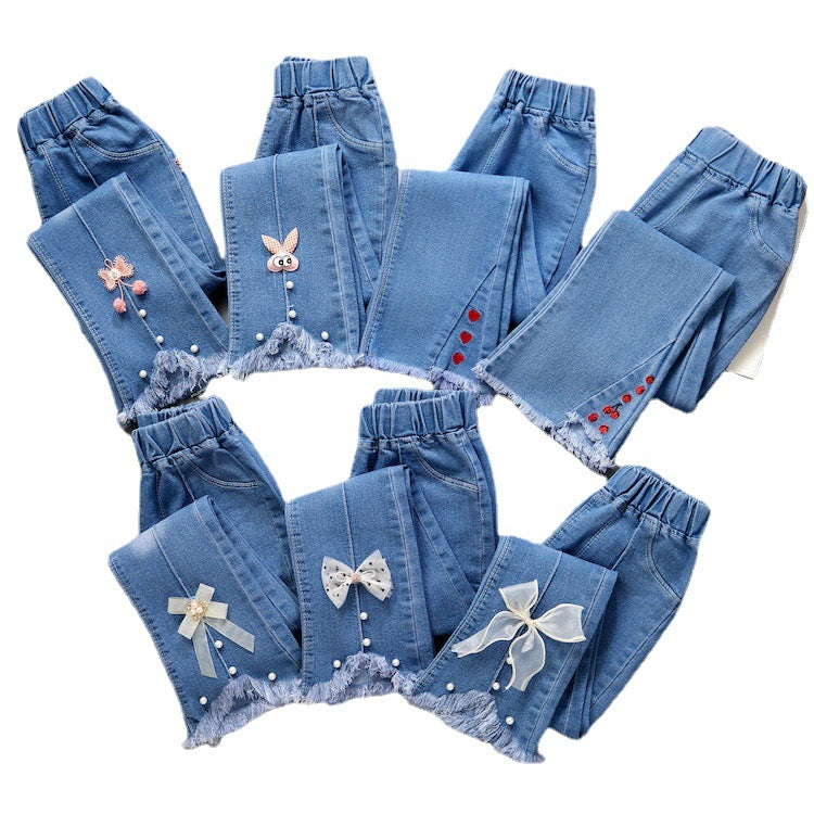 Cotton Medium Large Children's Wide Leg Pants Flared Long Pants