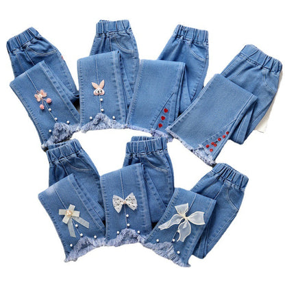 Cotton Medium Large Children's Wide Leg Pants Flared Long Pants