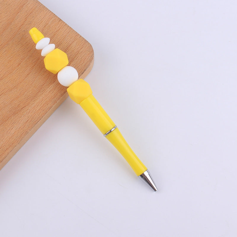 Beadable Pens Handmade Colorful Silicone Beaded Ballpoint Pen