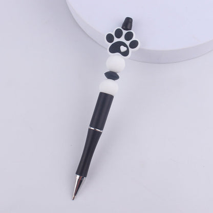 Handmade Bead Pen Cartoon Dog Paw Silicone Ballpoint