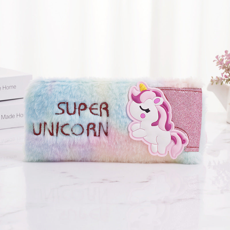 Unicorn Colorful Plush Pen Bags