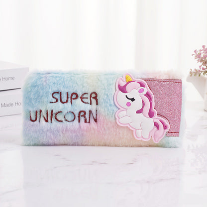 Unicorn Colorful Plush Pen Bags