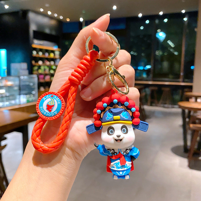 Cartoon Cute Panda PVC Soft Silicone Creative Keychain