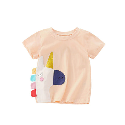 Girls Crew Neck Unicorn Kids Tops