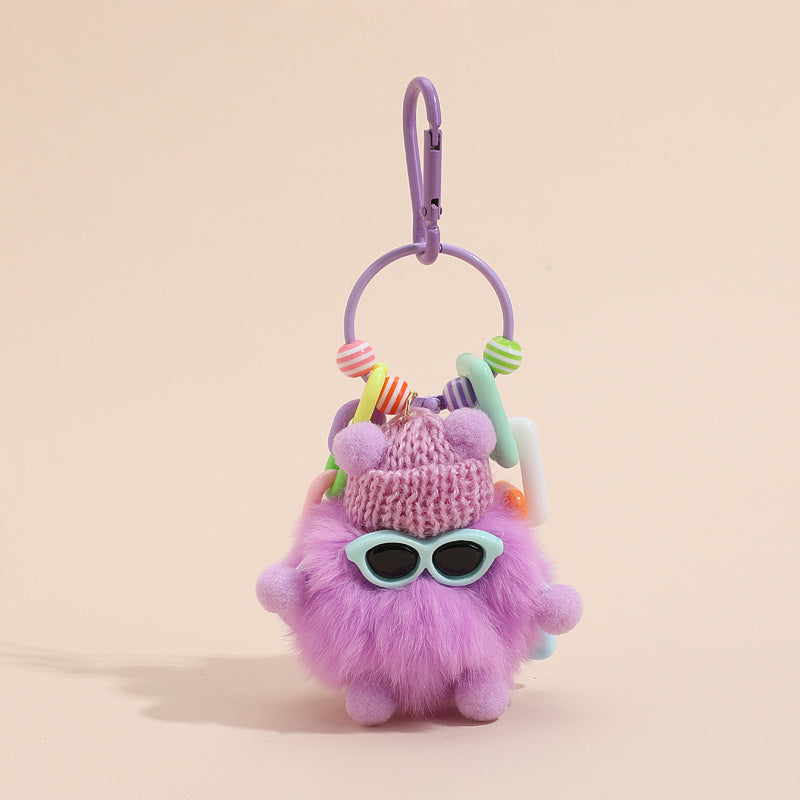 Colorful Cute Fur Ball Cartoons Metal Keychain