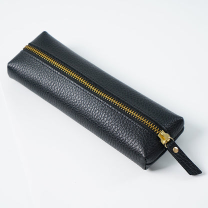 Cowhide Lychee Pattern Pencil Bag