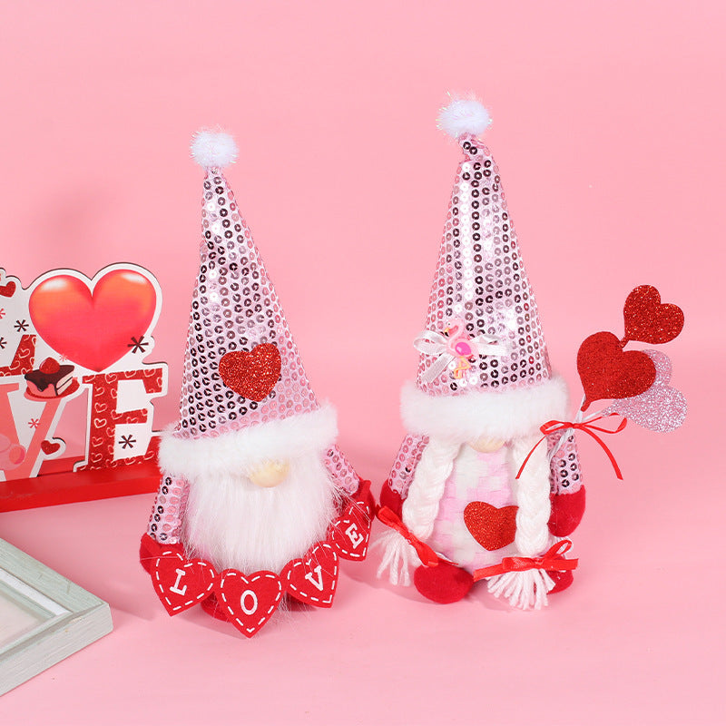 Valentine's Day Sequin Fabric Figurines