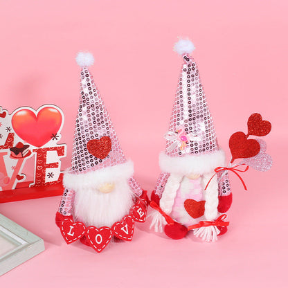 Valentine's Day Sequin Fabric Figurines