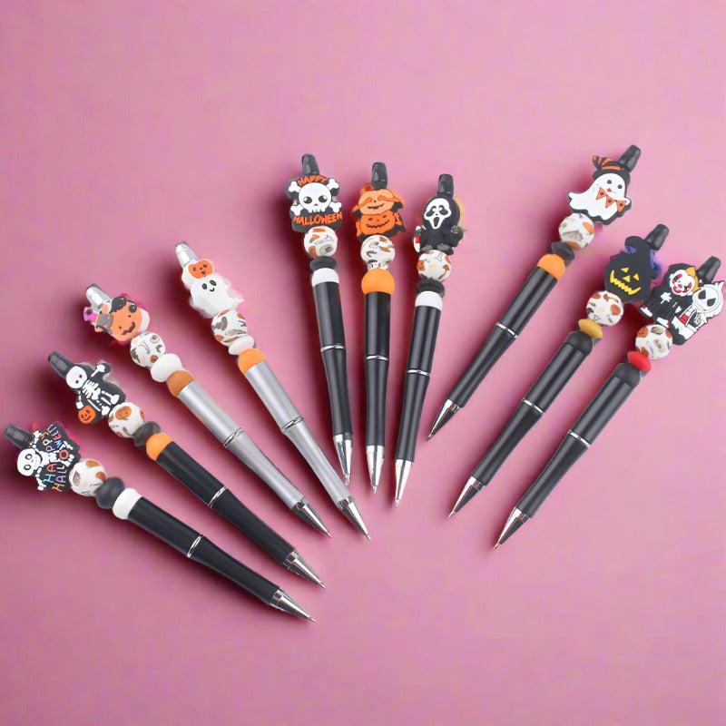 Beaded Pens DIY Handmade Cartoon Halloween Silicone Teether