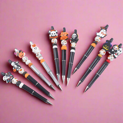 Beaded Pens DIY Handmade Cartoon Halloween Silicone Teether