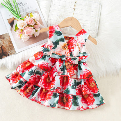 Little Girl Cotton Chiffon Dress Baby Clothes