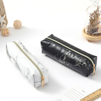 Marble Leather Pencil Case