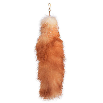of Oversized Fox Hair Pendant Keychains