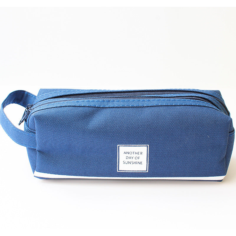 Large Capacity Double Layer Canvas Pen Bags