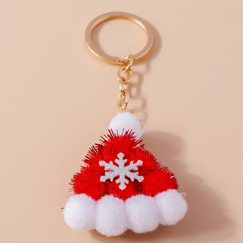 Christmas Cute Snowflake Plush Keychain