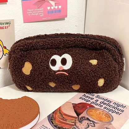 Cookies Cute Large Capacity Plush Pen Bag