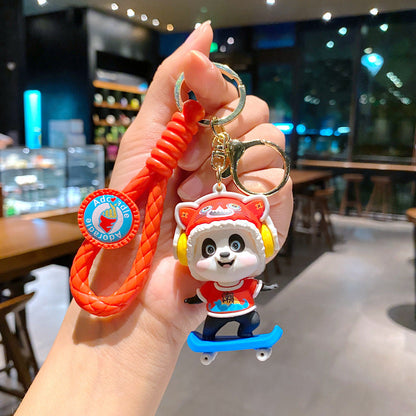 Cartoon Cute Panda PVC Soft Silicone Creative Keychain