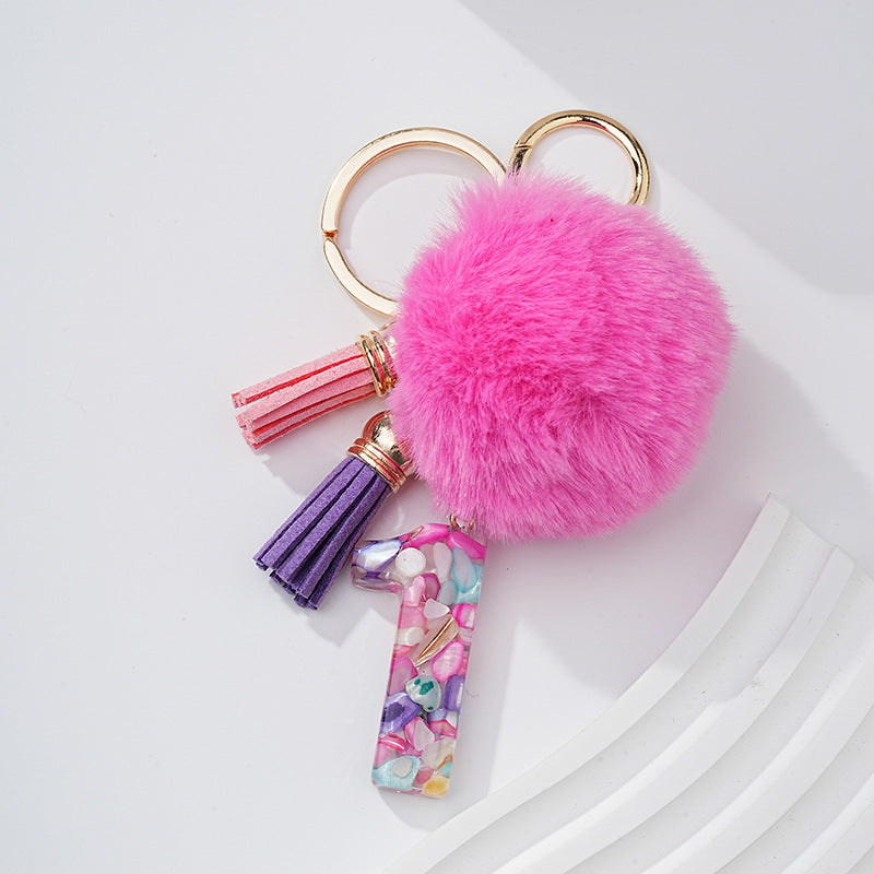 Resin Fur Ball Keychain