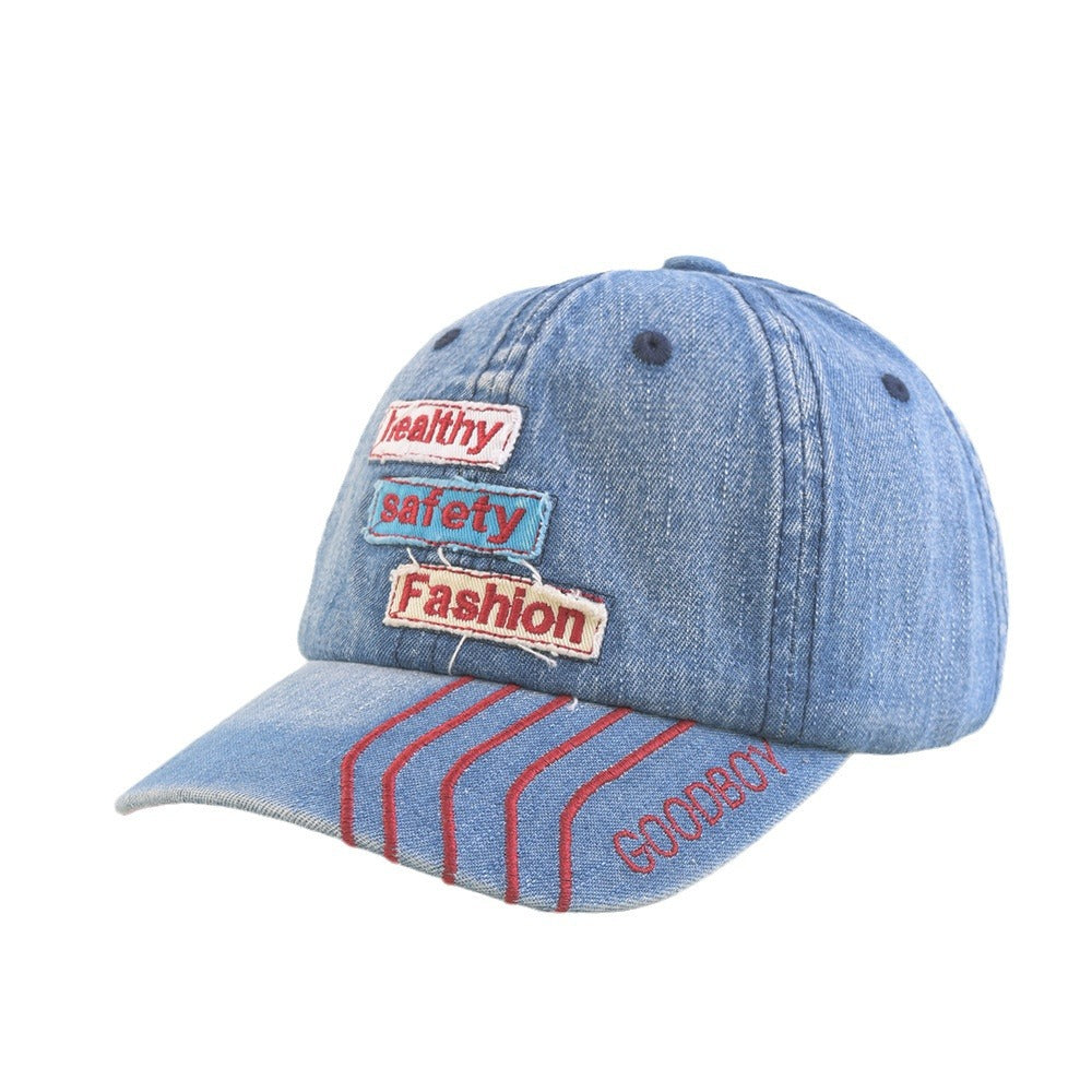 Denim Soft Top English Label Children's Peaked Cap