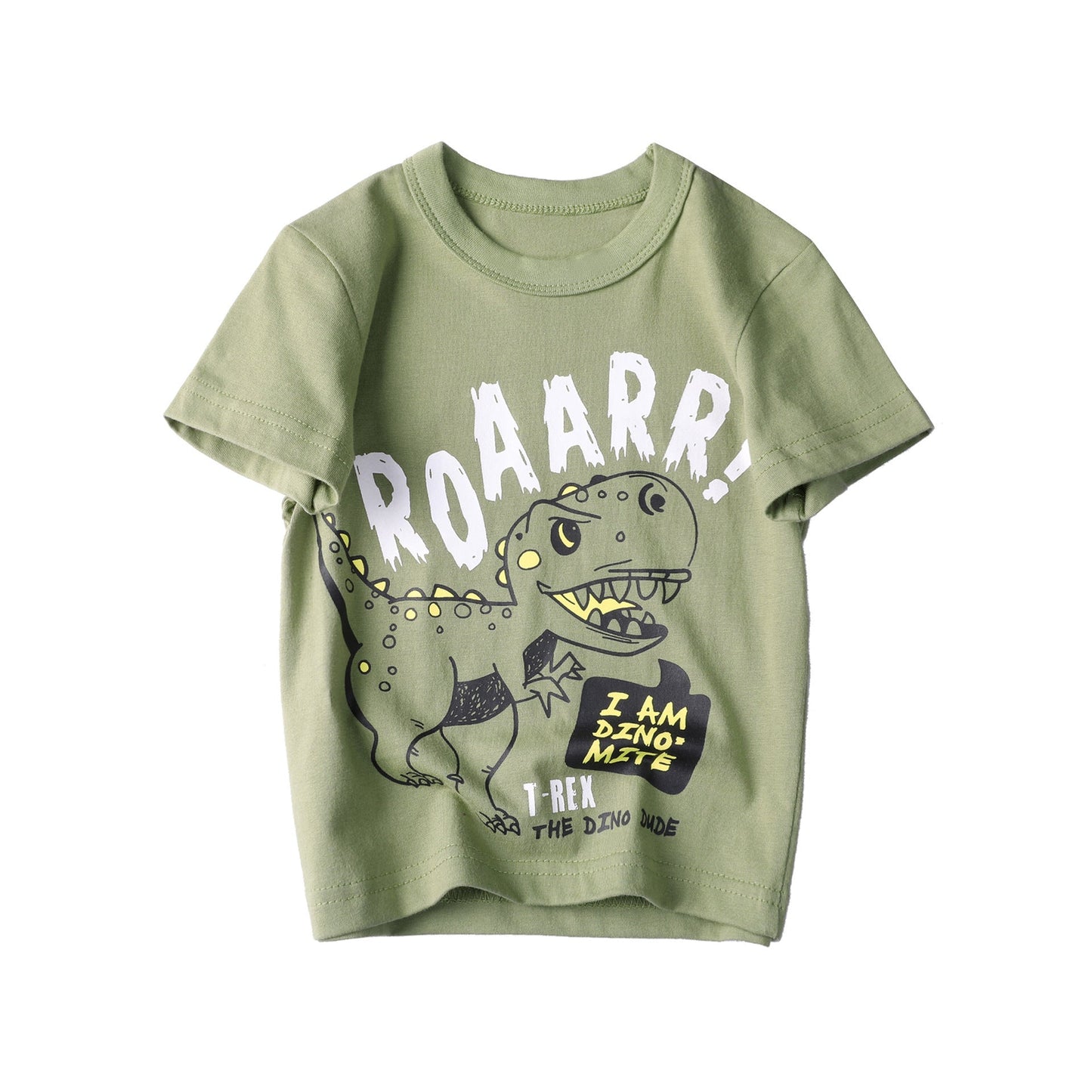 Tyrannosaurus Rex print children's medium and small children's Short Sleeve T-Shirt