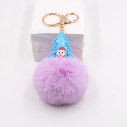 Christmas Fur Ball Keychain