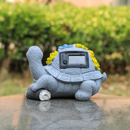 Cartoon Cute Flower Turtle Solar Energy Lamp Resin