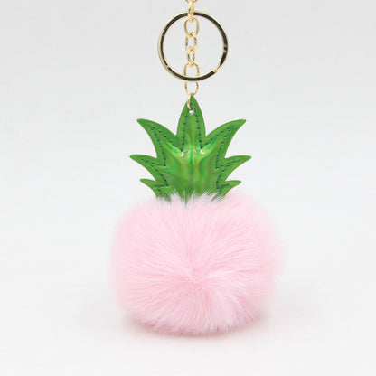 Polyester Pineapple Fur Ball Keychain