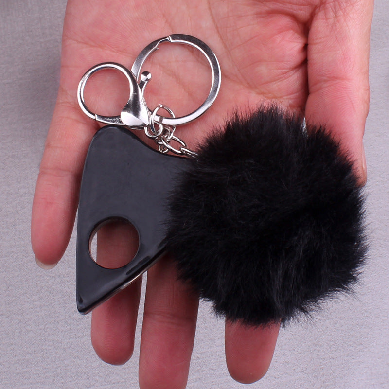 Resin Heart-shaped Card Divination Fur Ball Keychain