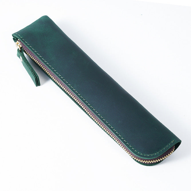 Cowhide Simple Pencil Case