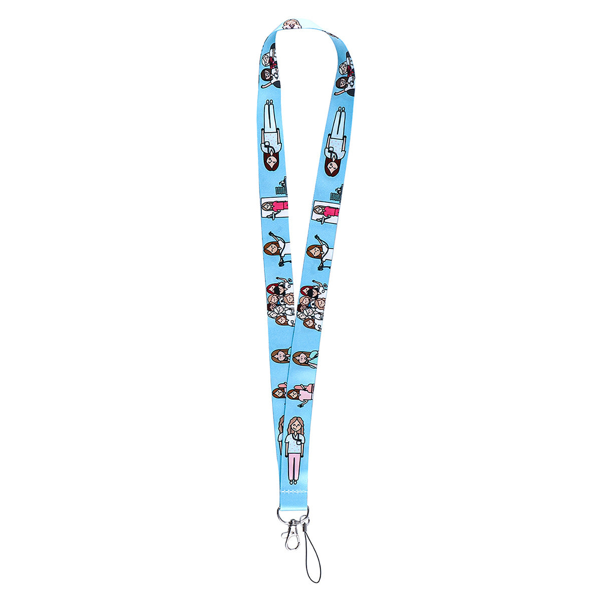 Medical card holder webbing mobile phone lanyard keychain