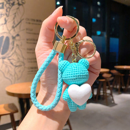 Cartoon Love Bear Resin Keychain Creative Keychain