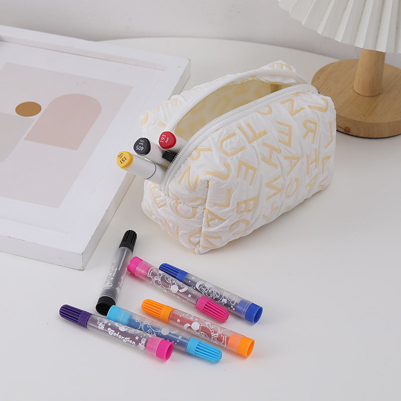 Simplified English Letter Cloth Pen Bag