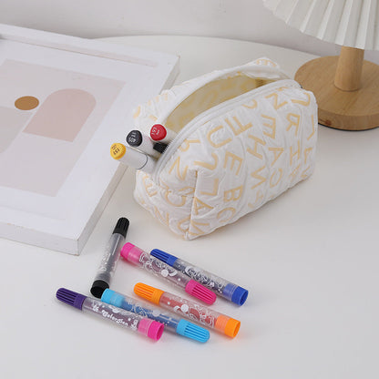 Simplified English Letter Cloth Pen Bag