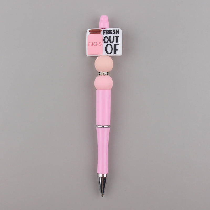 DIY Beaded Pen Cartoon Animal Silicone Color Plastic
