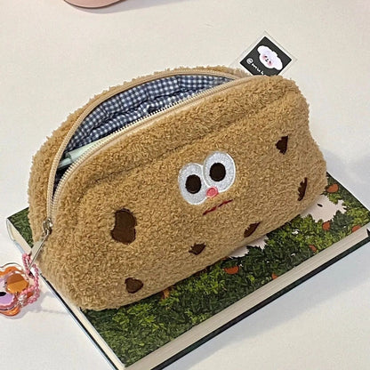 Cookies Cute Large Capacity Plush Pen Bag