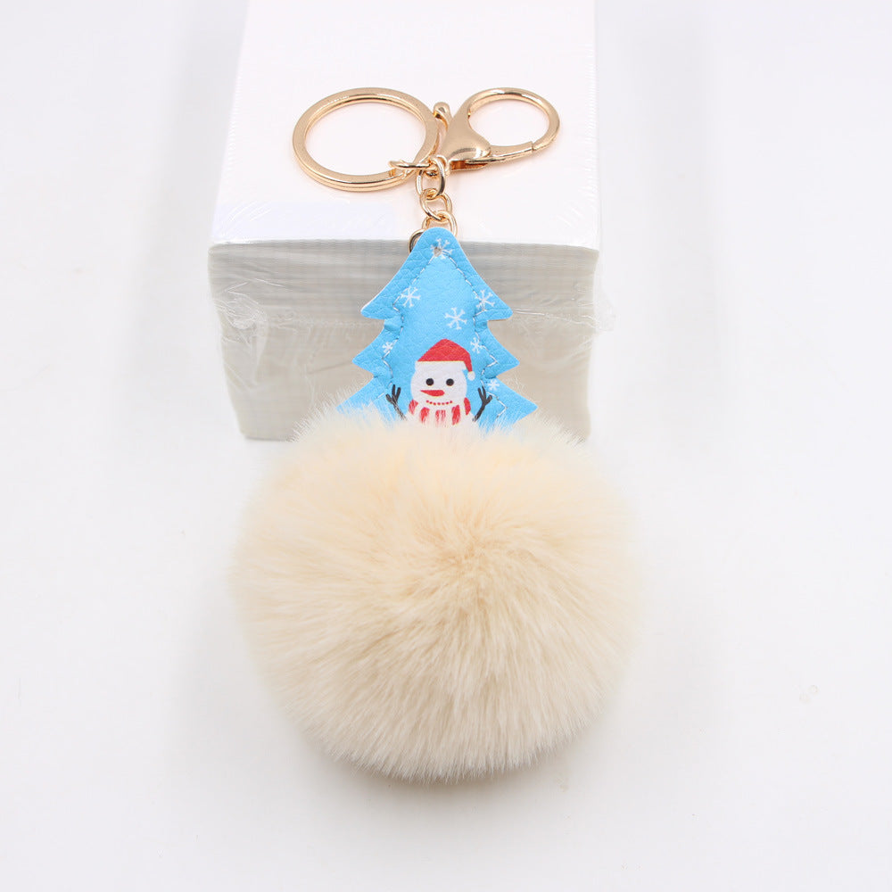 Christmas Fur Ball Keychain