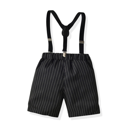Boys and Gentlemen's Cotton Bow Shirt and Suspender Suit