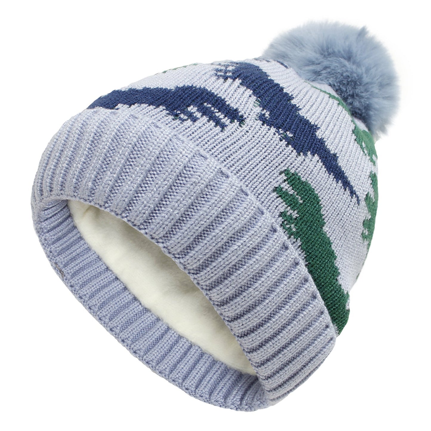 Wholesale Baby Knitted Hat Dinosaur Jacquard Acrylic Knitted Hat