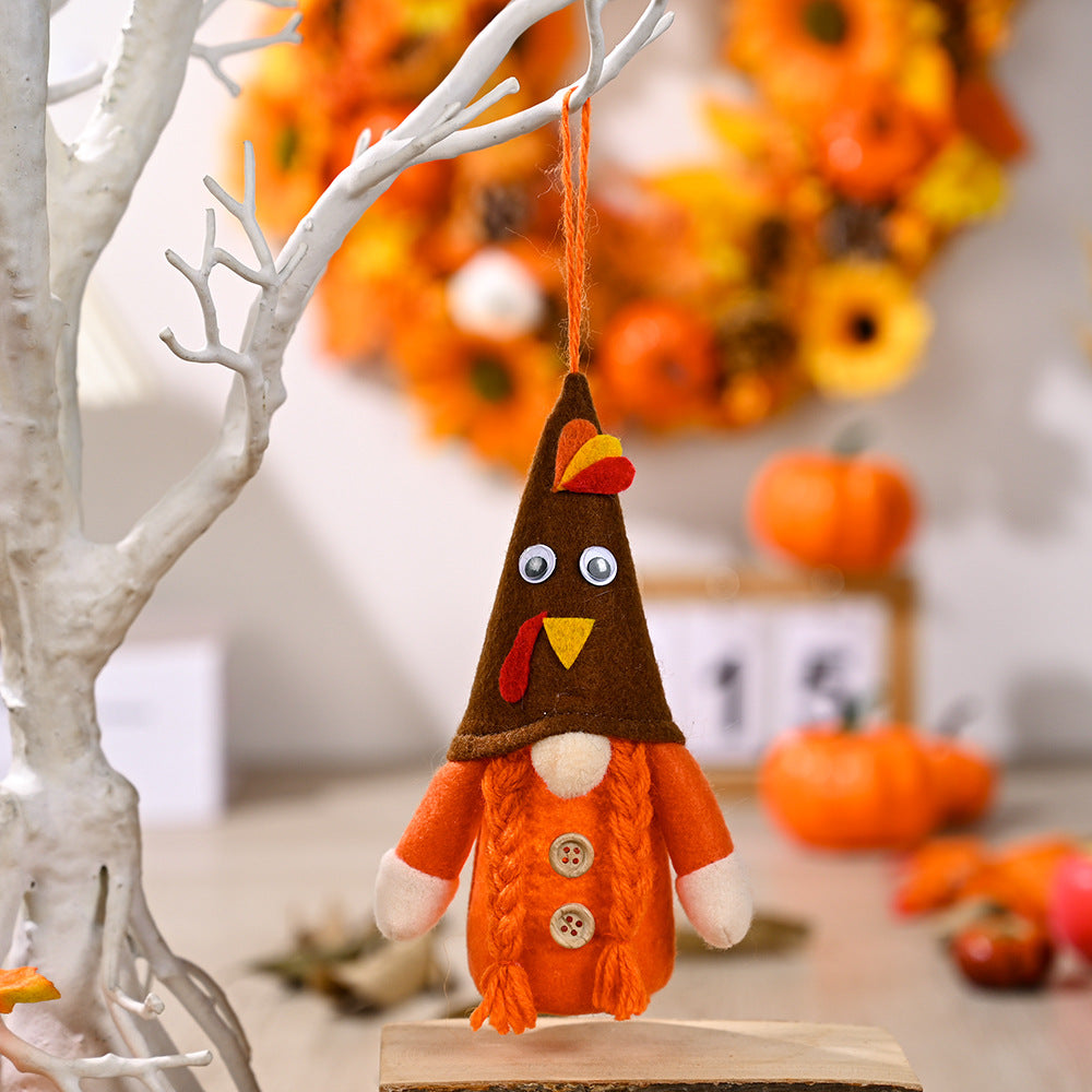 Turkey Hats Rudolf Lantern Pendant Faceless Dwarf Doll
