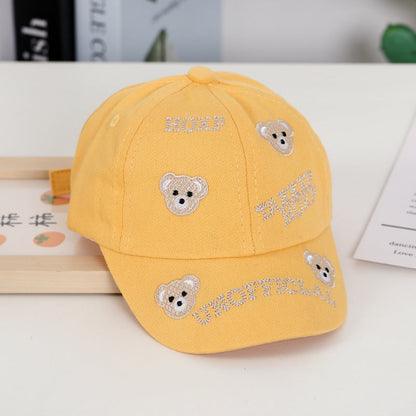 Summer Cotton Teddy Bear Embroidered Children's Baseball Caps