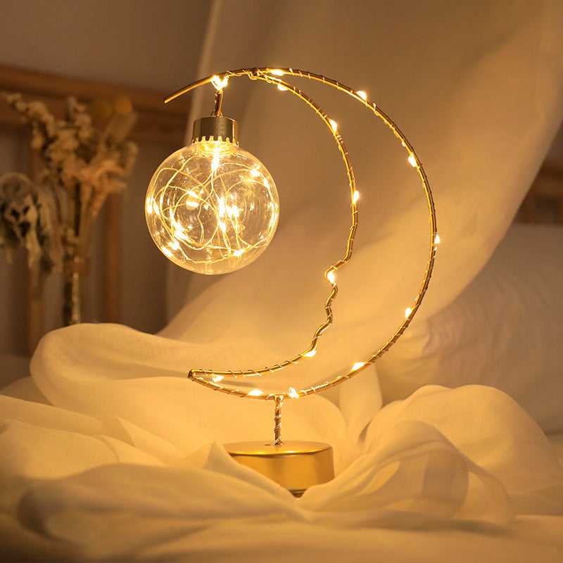 Christmas LED Moon Iron Decorative Lights