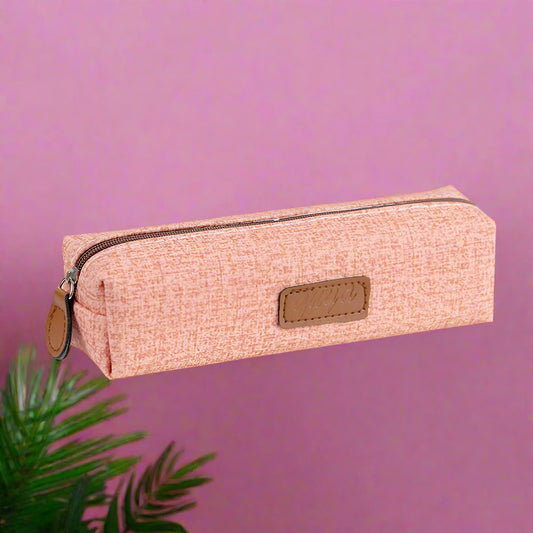 Simple Solid PU Waterpro Single Layer Pencil Bag