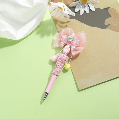 Beaded Pens Colorful Handmade Beaded Twisting Rhinestone Bow