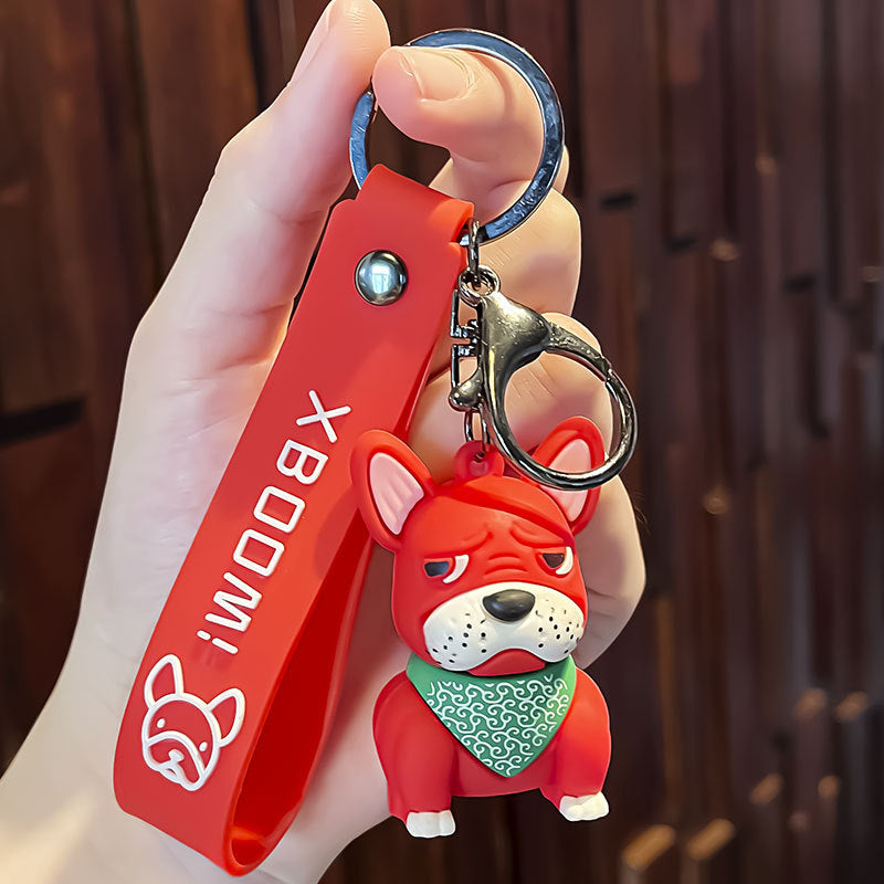 Bulldog Silicone Keychain