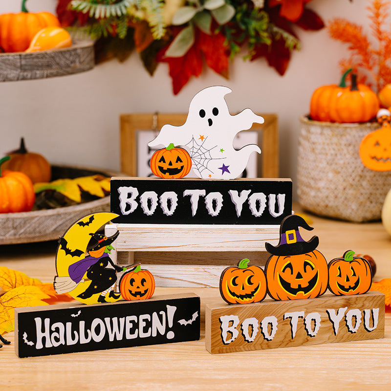 Halloween Pumpkin Wood Ornaments