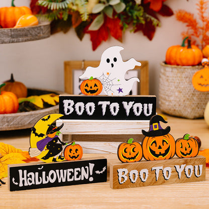 Halloween Pumpkin Wood Ornaments