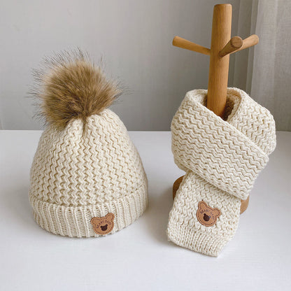 Wholesale Autumn and Winter Children's Hats, Scarves and Gloves Three-piece Set