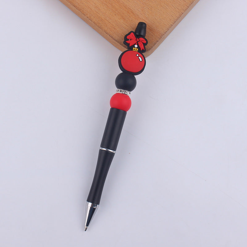 Cartoon Christmas Silicone Handmade Plastic Beaded Pen
